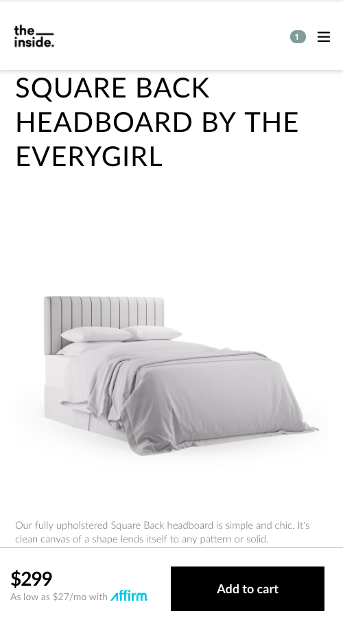 The Inside: Custom Furniture eCommerce Co screenshot 1